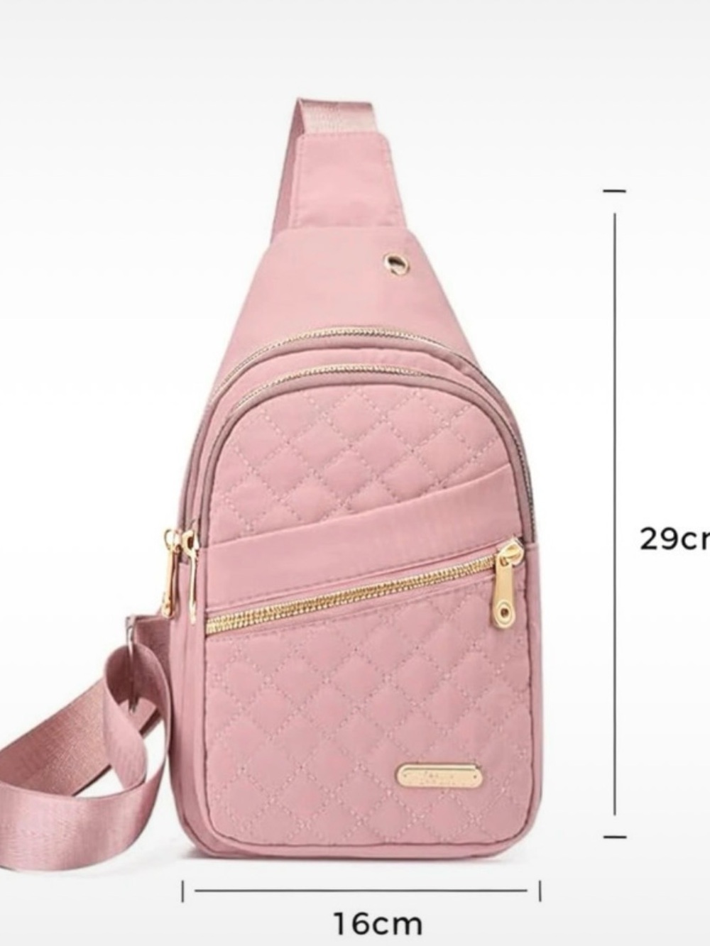 Pink Quilted Crossbody Sling Bag - Women's Shoulder Bag